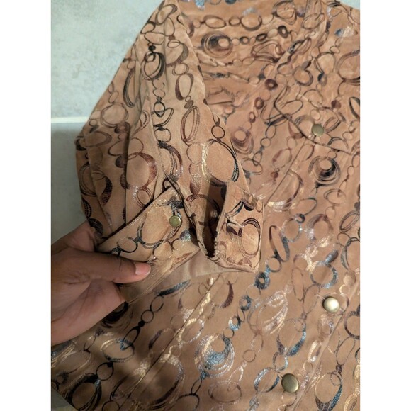 Women’s Bamboo Traders SZ L Jacket Microfiber Collar Brass Snaps Pockets - Picture 5 of 11